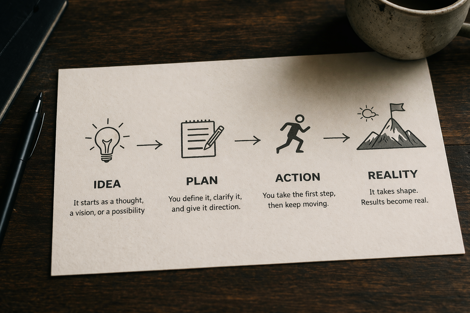 turning ideas into reality diagram